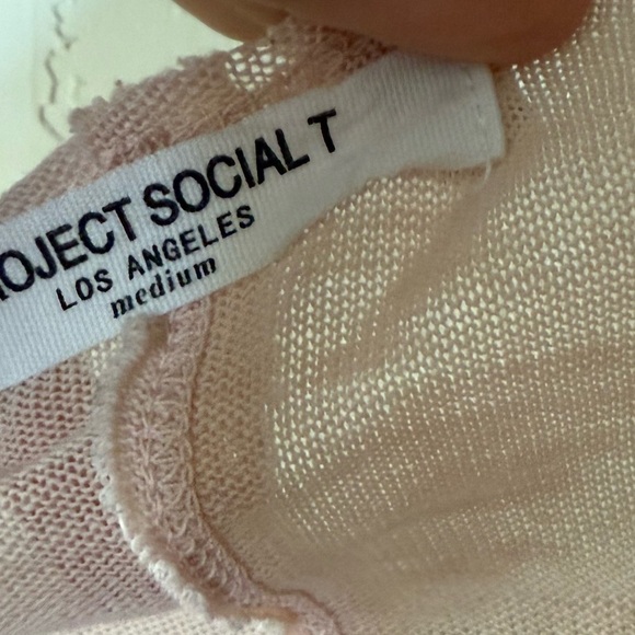 Project Social T|Tan Knit Sleeveless Tunic Top, intentional distressed detail••M - Picture 7 of 10